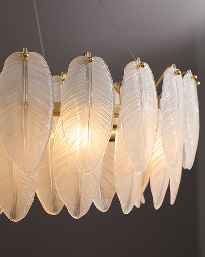 Diff Frosted Glass Feather Chandelier-DF2196