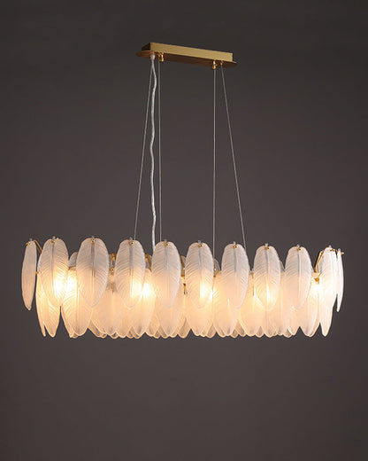 Diff Frosted Glass Feather Chandelier-DF2196