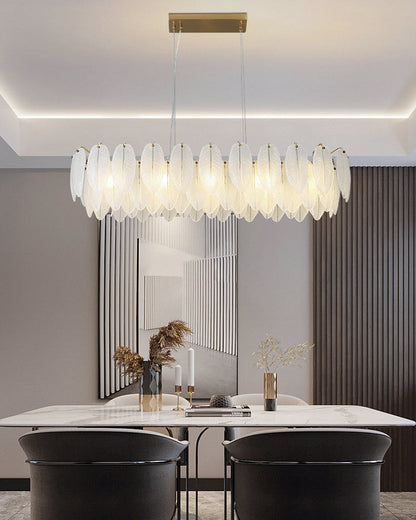 Diff Frosted Glass Feather Chandelier-DF2196