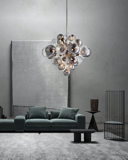 Diff Smoked Glass Bubble Chandelier-DF2198