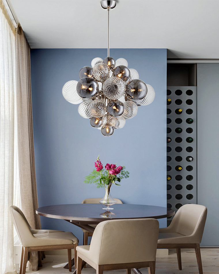 Diff Smoked Glass Bubble Chandelier-DF2198