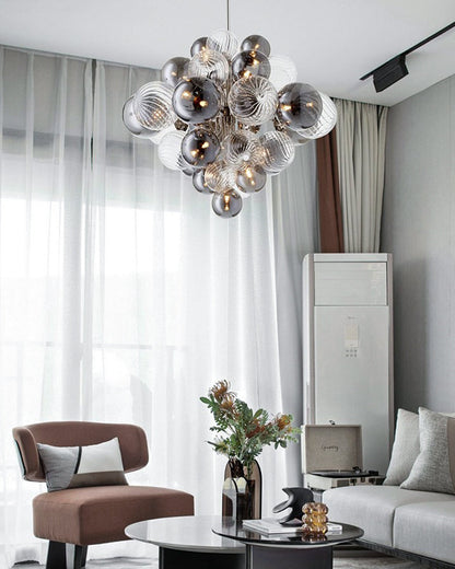 Diff Smoked Glass Bubble Chandelier-DF2198