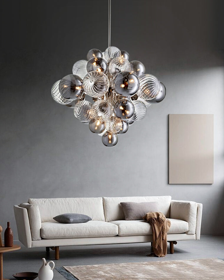 Diff Smoked Glass Bubble Chandelier-DF2198