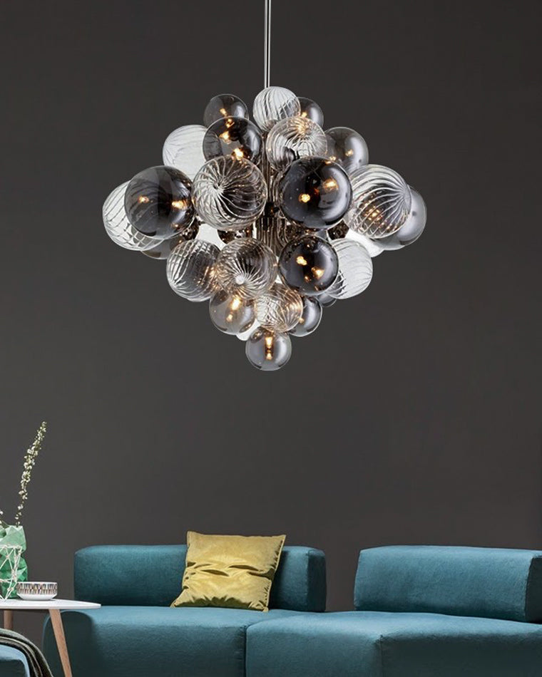 Diff Smoked Glass Bubble Chandelier-DF2198