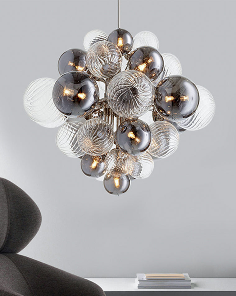 Diff Smoked Glass Bubble Chandelier-DF2198