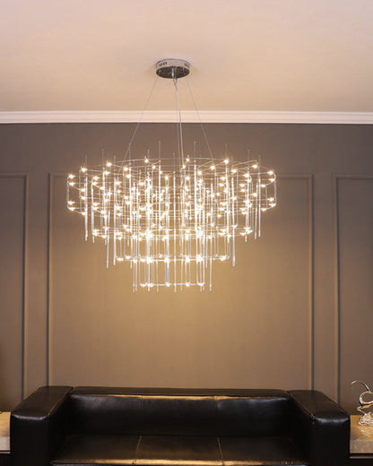 Diff Tiered Glass Rod Sculptural Chandelier-DF2199