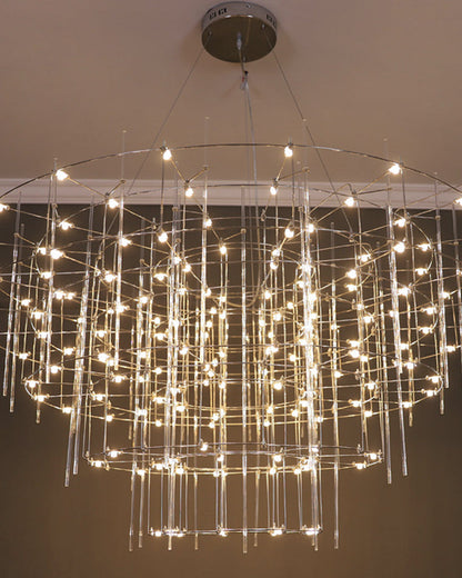 Diff Tiered Glass Rod Sculptural Chandelier-DF2199