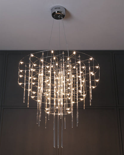 Diff Tiered Glass Rod Sculptural Chandelier-DF2199