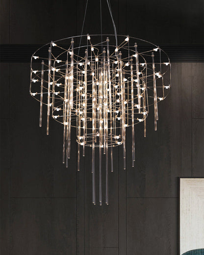 Diff Tiered Glass Rod Sculptural Chandelier-DF2199