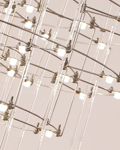 Diff Tiered Glass Rod Sculptural Chandelier-DF2199