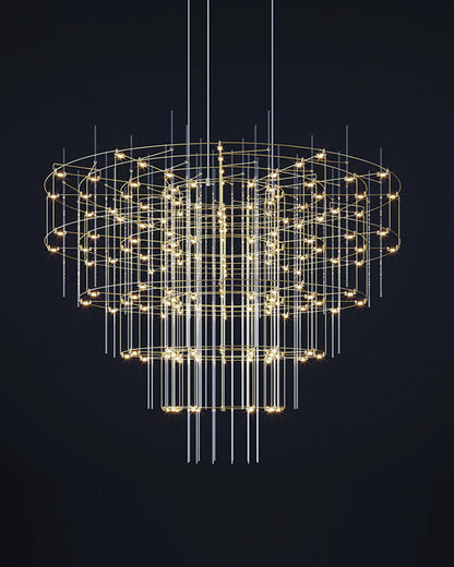 Diff Tiered Glass Rod Sculptural Chandelier-DF2199