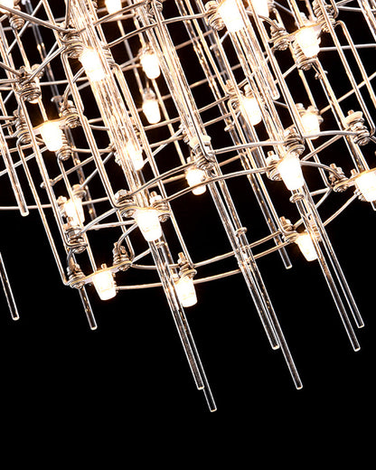 Diff Tiered Glass Rod Sculptural Chandelier-DF2199