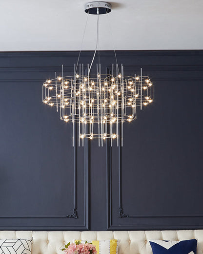 Diff Tiered Glass Rod Sculptural Chandelier-DF2199