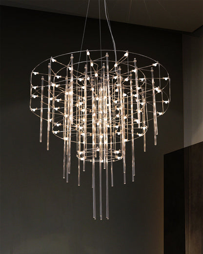 Diff Tiered Glass Rod Sculptural Chandelier-DF2199