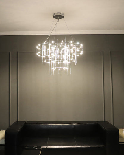 Diff Tiered Glass Rod Sculptural Chandelier-DF2199