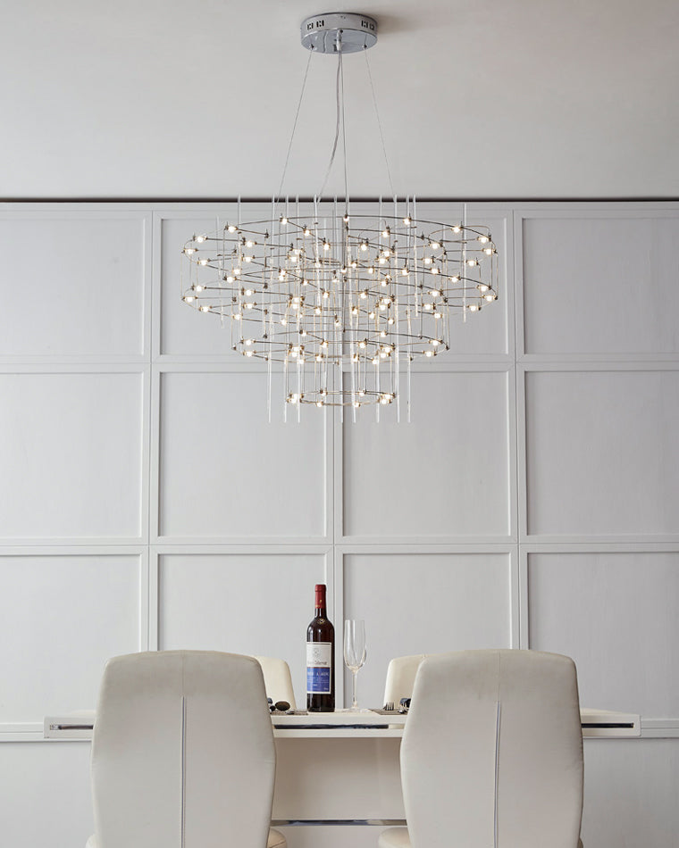 Diff Tiered Glass Rod Sculptural Chandelier-DF2199