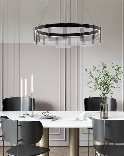 Diff Smoked Glass Round Chandelier-DF2202