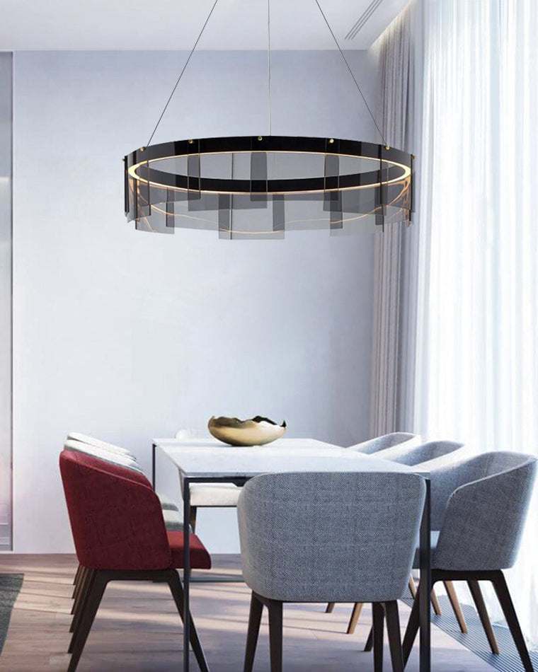 Diff Smoked Glass Round Chandelier-DF2202