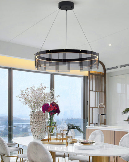 Diff Smoked Glass Round Chandelier-DF2202