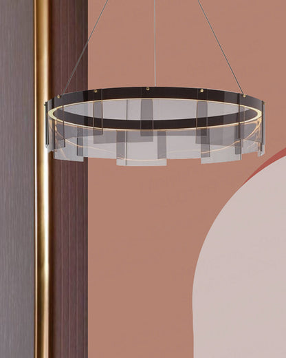 Diff Smoked Glass Round Chandelier-DF2202