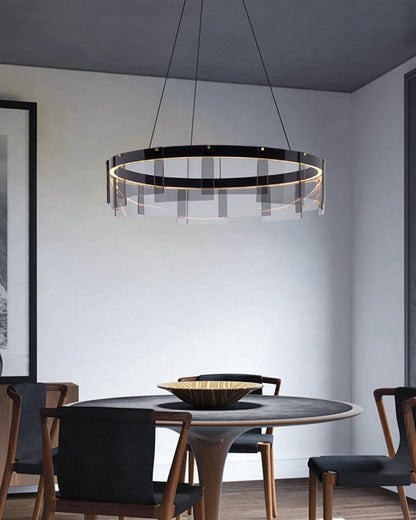 Diff Smoked Glass Round Chandelier-DF2202