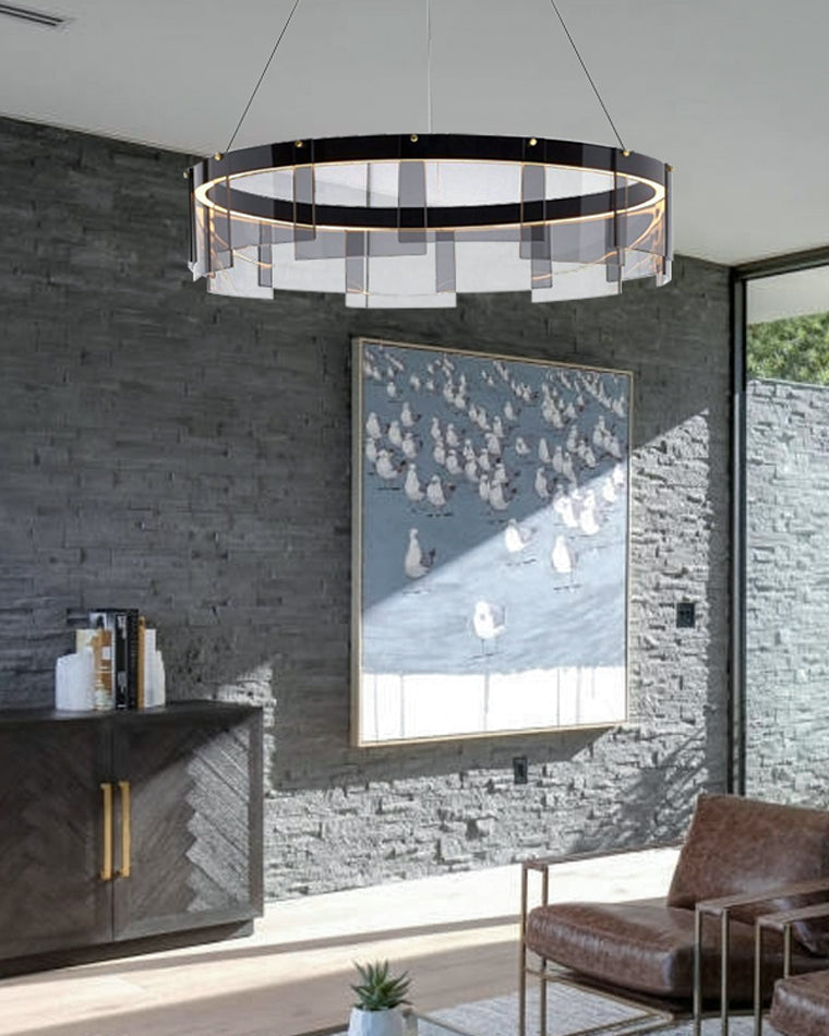 Diff Smoked Glass Round Chandelier-DF2202