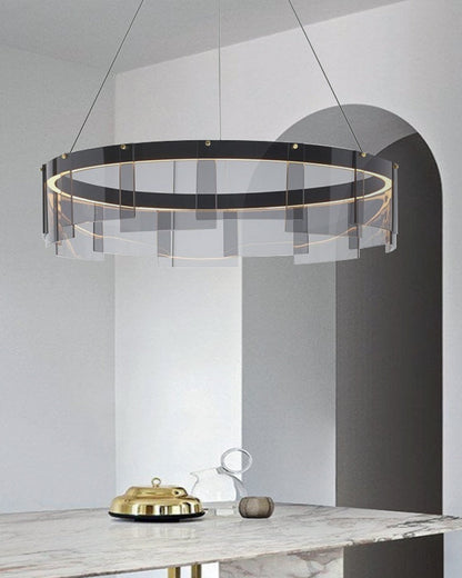 Diff Smoked Glass Round Chandelier-DF2202