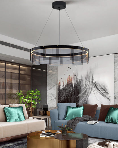 Diff Smoked Glass Round Chandelier-DF2202