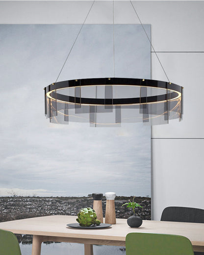 Diff Smoked Glass Round Chandelier-DF2202