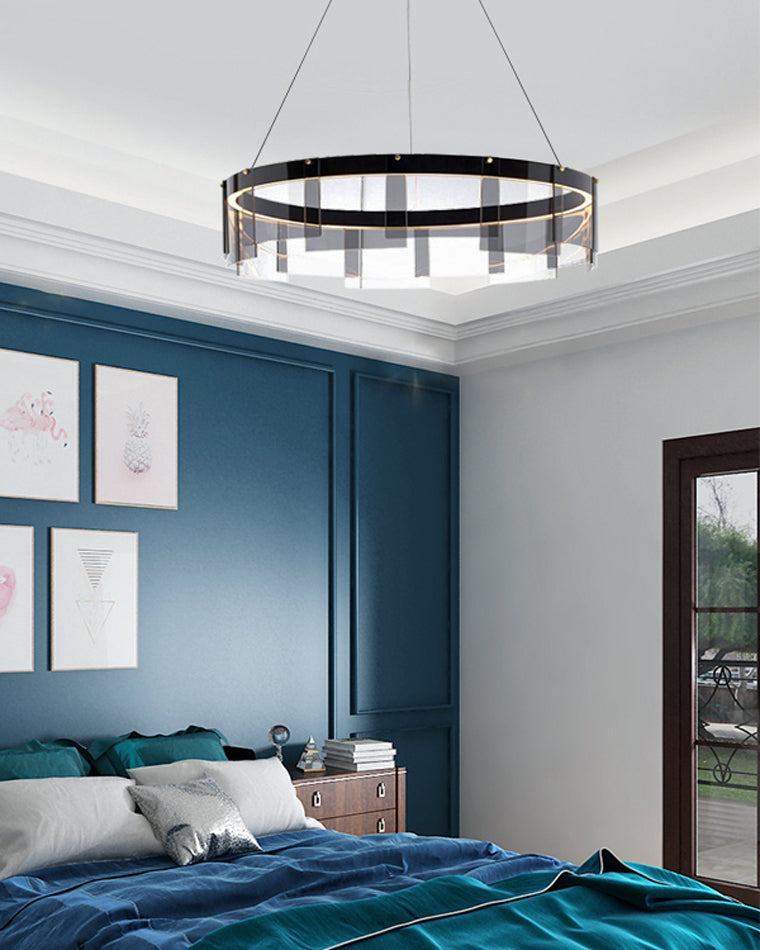 Diff Smoked Glass Round Chandelier-DF2202