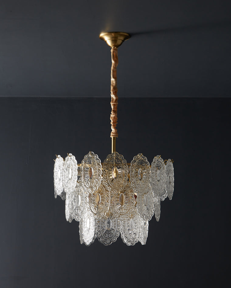 Diff Tiered Textured Glass Chandelier-DF2208