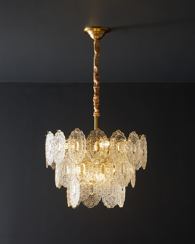 Diff Tiered Textured Glass Chandelier-DF2208