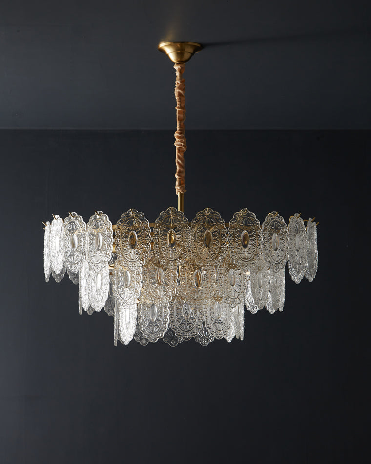 Diff Tiered Textured Glass Chandelier-DF2208