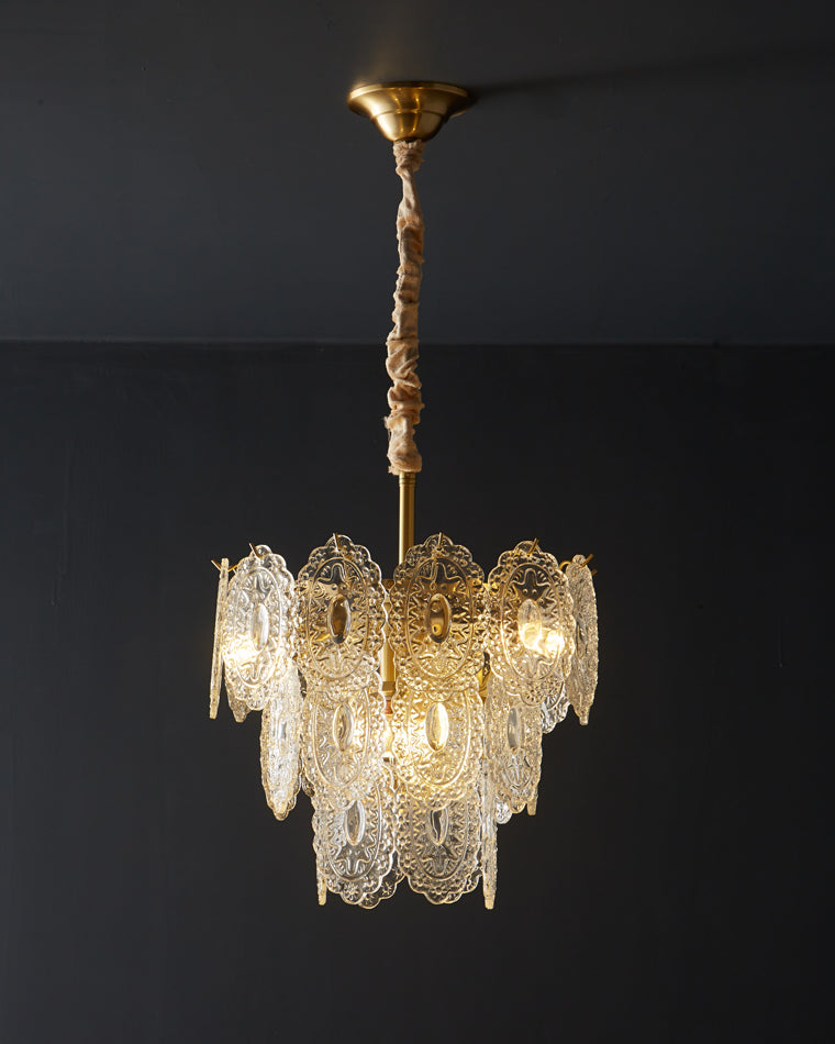 Diff Tiered Textured Glass Chandelier-DF2208