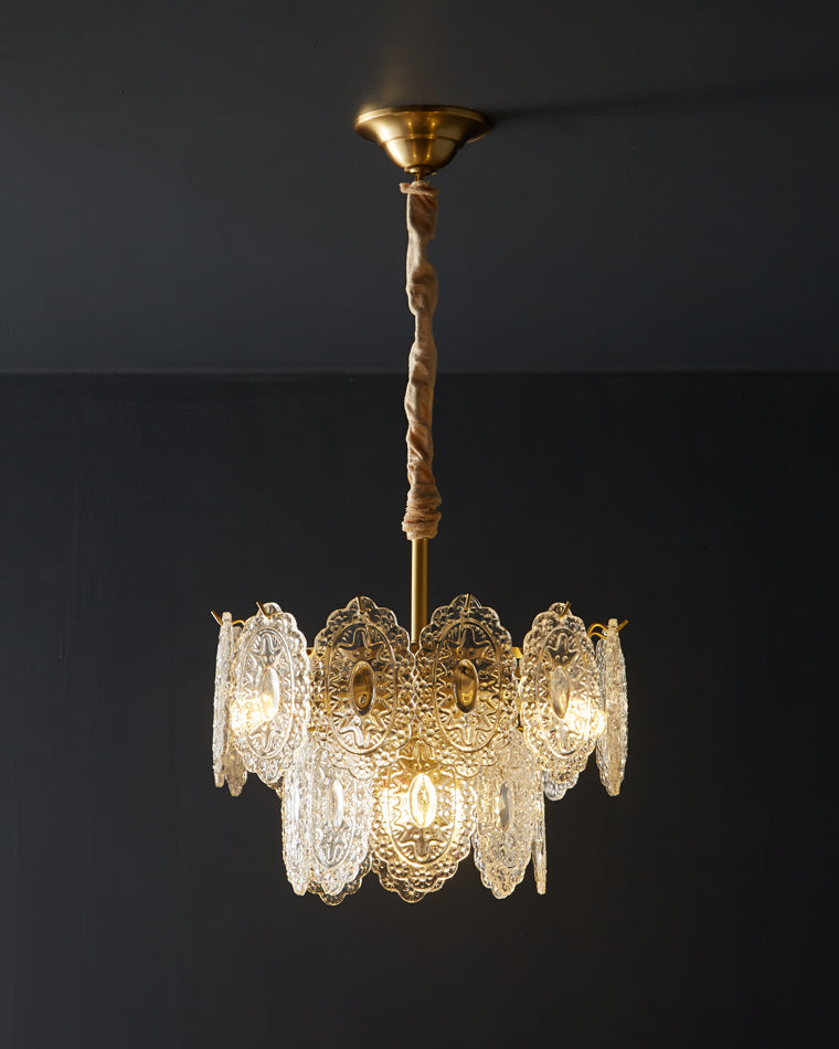 Diff Tiered Textured Glass Chandelier-DF2208