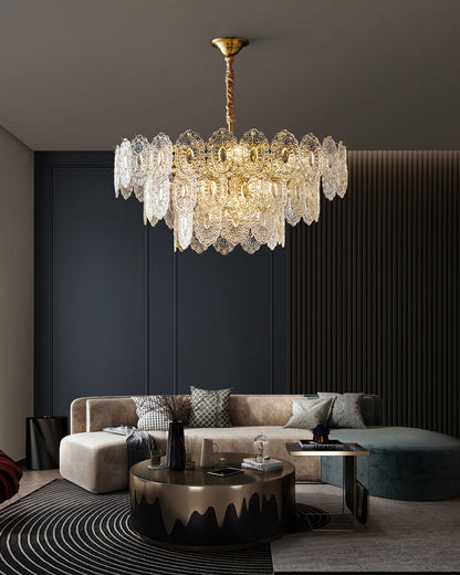 Diff Tiered Textured Glass Chandelier-DF2208