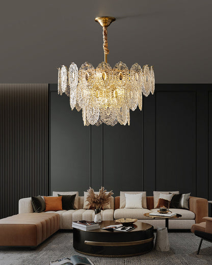 Diff Tiered Textured Glass Chandelier-DF2208