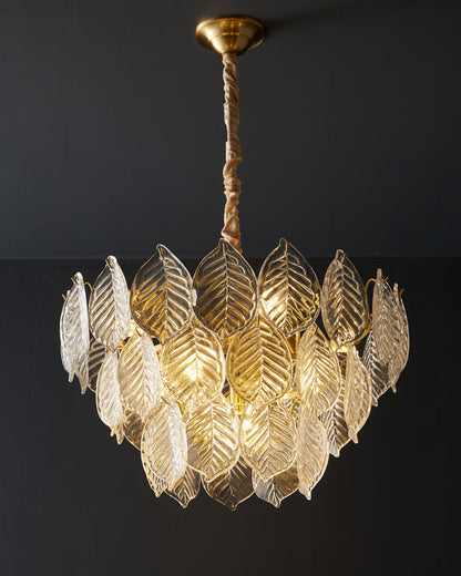 Diff Tiered Glass Leaf Chandelier-DF2209