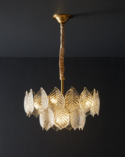 Diff Tiered Glass Leaf Chandelier-DF2209