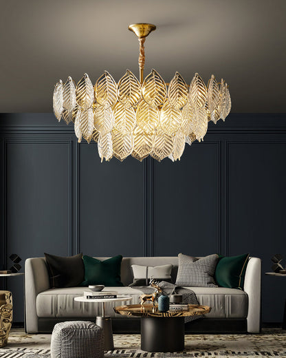 Diff Tiered Glass Leaf Chandelier-DF2209