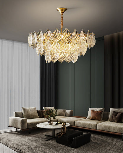 Diff Tiered Glass Leaf Chandelier-DF2209