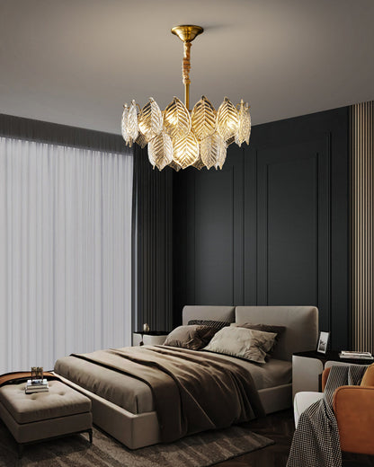 Diff Tiered Glass Leaf Chandelier-DF2209