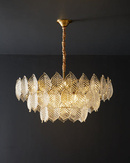 Diff Tiered Glass Leaf Chandelier-DF2209