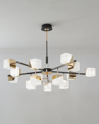 Diff Cubes Gold Chandelier-DF2211