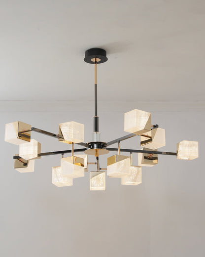 Diff Cubes Gold Chandelier-DF2211