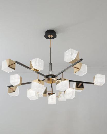 Diff Cubes Gold Chandelier-DF2211