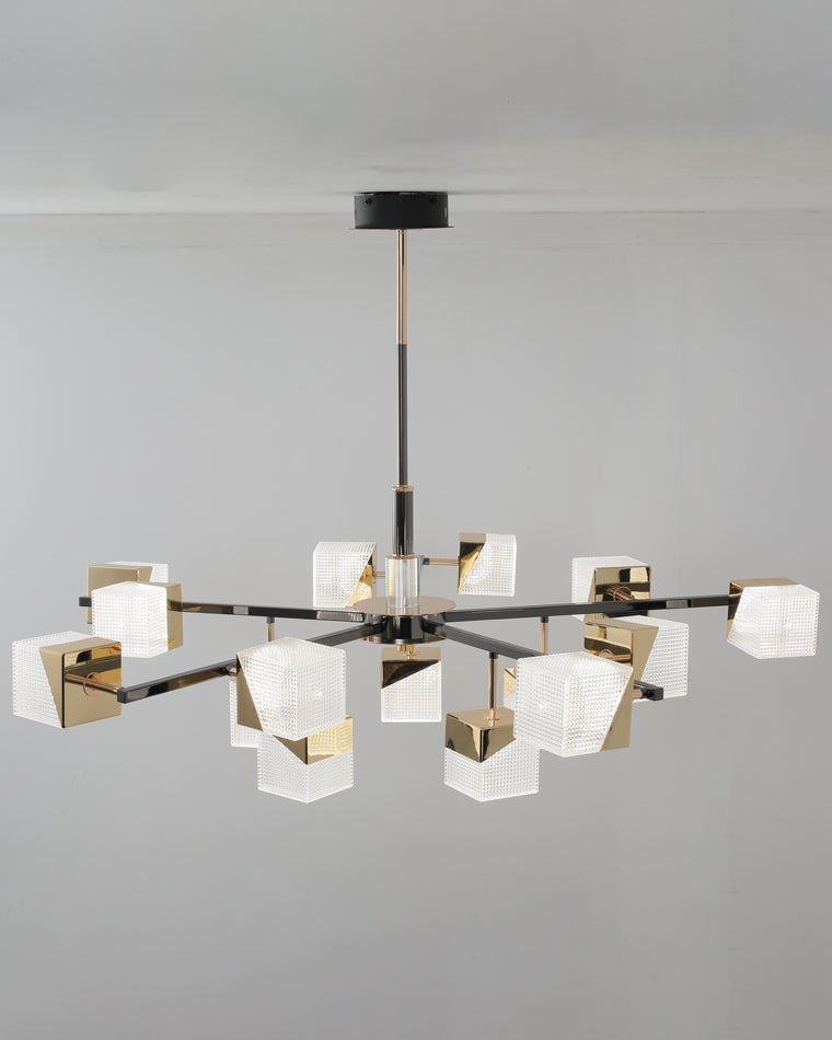 Diff Cubes Gold Chandelier-DF2211