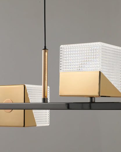 Diff Cubes Gold Chandelier-DF2211