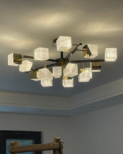 Diff Cubes Gold Chandelier-DF2211