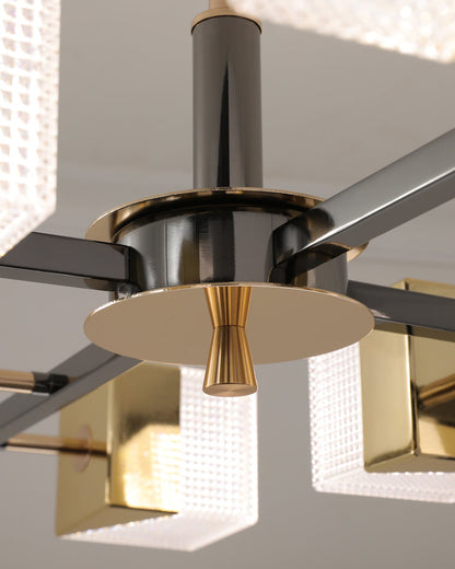 Diff Cubes Gold Chandelier-DF2211